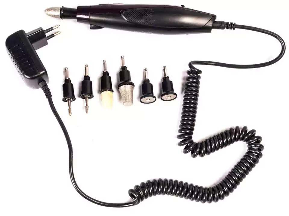 مبرد أظافر كهربائي احترافي  ودقيق من اليز، 6 قطع ، أسود HC.383