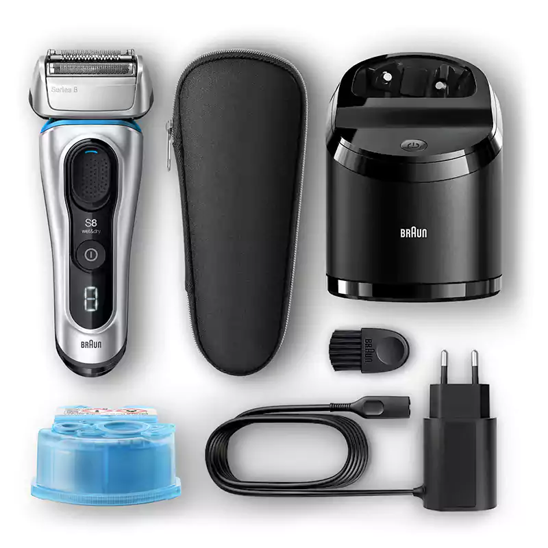 Braun Electric Hair Clipper for men, Series 8, Electric Shaver for men, for dry & wet use, Silver, 8390CC