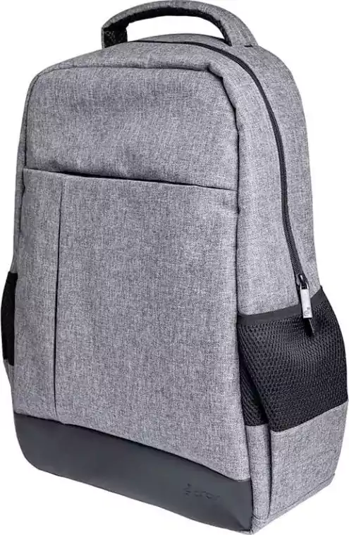 E-Train Laptop Backpack, 15.6 Inch, Nylon, Waterproof, Gray x Black, BG811