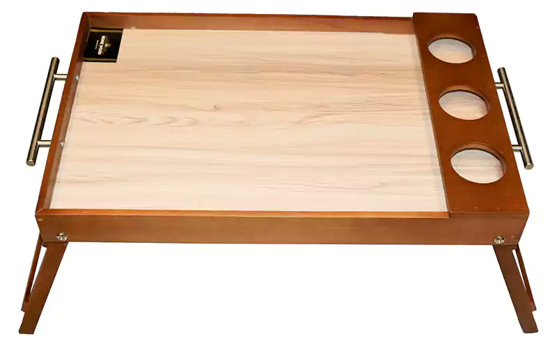 ترابيزه افطار بارجل مقبض معدن- بيج