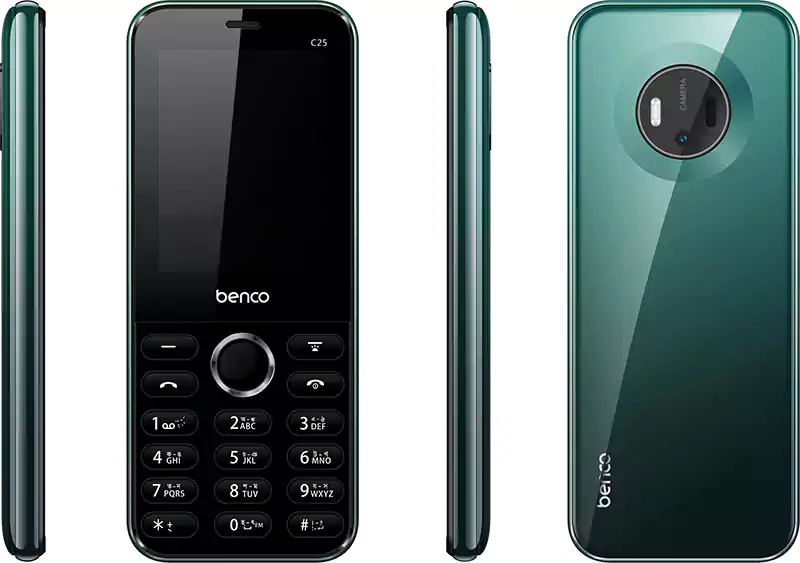 موبايل بينكو C25، ثنائي الشريحة، ذاكرة داخلية 32 ميجابايت، رامات 32 ميجابايت، شبكة الجيل الثاني، أخضر