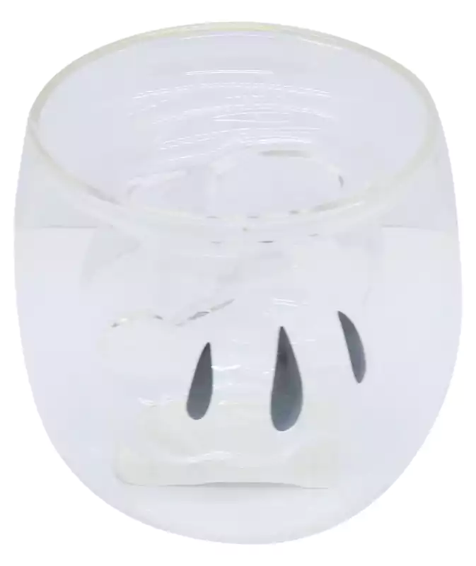 مج زجاج دبل حجم وسط بتصميم دائري سادة - أبيض