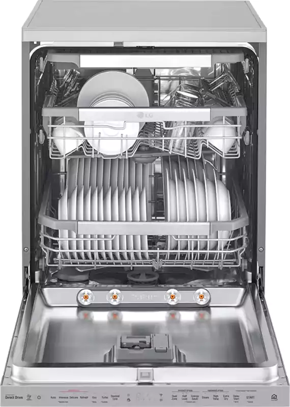 LG Dishwasher 14 Place Settings, 60cm, 10 Programs, Silver, DFB325HS
