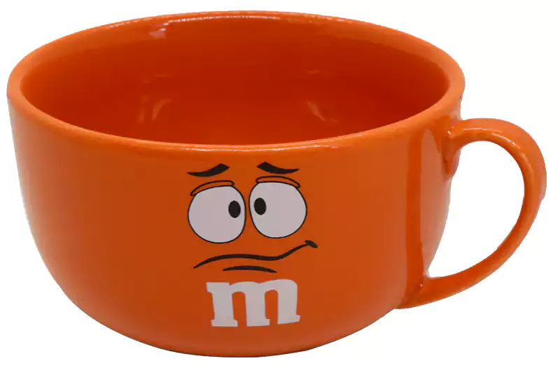 مج شوربة بورسلين حجم وسط شكل إم أند إم  - برتقالي