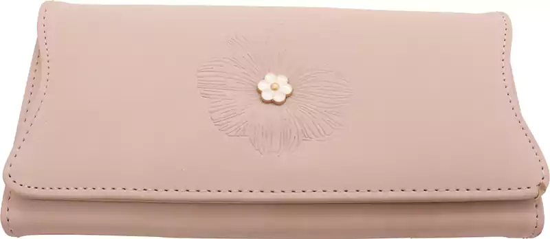 محفظة جلد للنساء كاجوال متوسطة الحجم، تصميم كلاسيك وردة، كشمير FTY