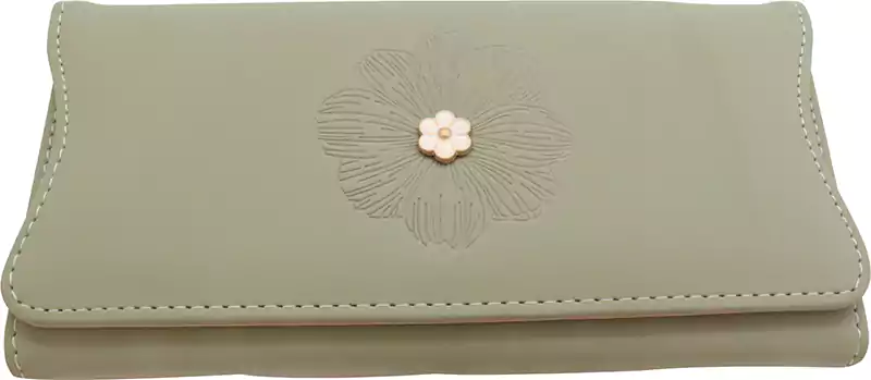 محفظة جلد للنساء كاجوال متوسطة الحجم، تصميم كلاسيك وردة، مينت جرين FTY