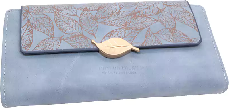 محفظة FCY ورق شجر- سماوي