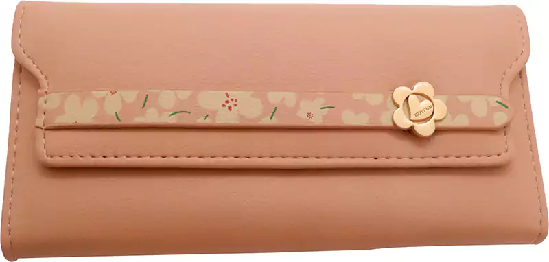 محفظة جلد للنساء كاجوال متوسطة الحجم، تصميم كلاسيك  مع ورود، كشمير FTY