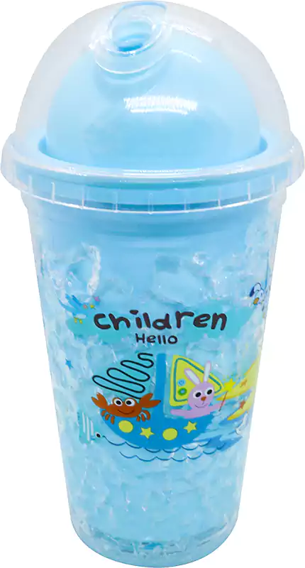 مج عصير أكليريك  بغطاء علي شكل أيس كريم  كبير - لبني