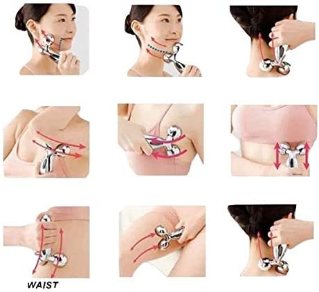 4D Face and Body Lifting Massager Tool, Gently Face and Neck Massager, Silver XC-118