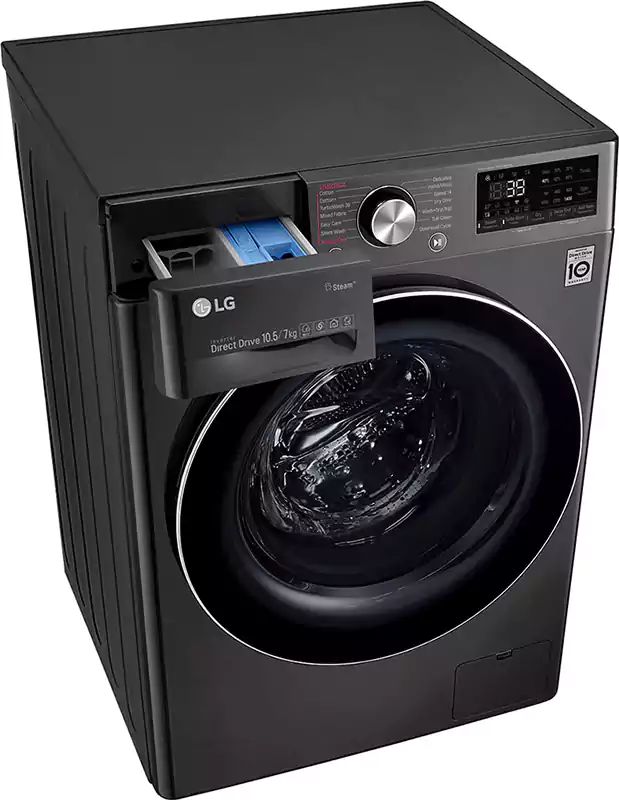 LG Front Loading Washing Machine, 10.5 kg, Digital Screen, Black, F4V9RCP2E