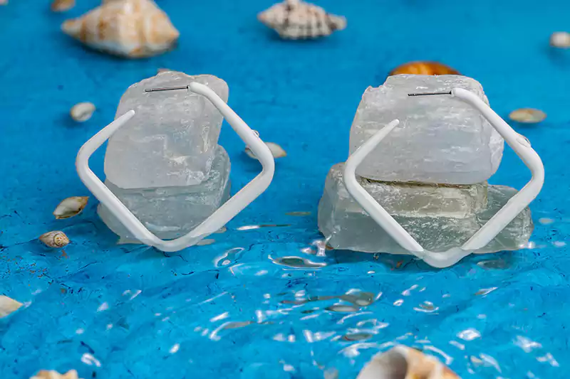 حلق مجوهرات على شكل مربع للنساء والبنات، أقراط متدلية ،أبيض