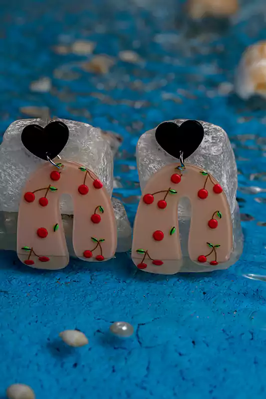 حلق مجوهرات إكريليك على شكل نصف دائرة للنساء والبنات، أقراط متدلية ، ألوان متعددة