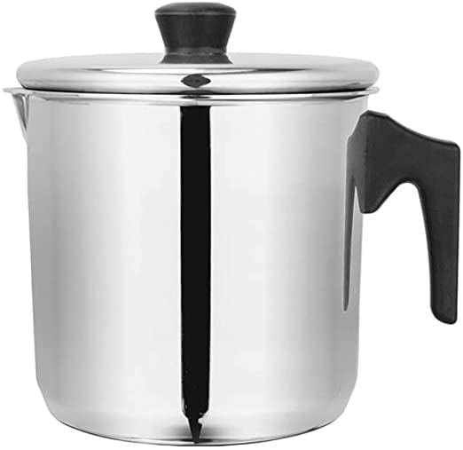 El Dahan Aluminum Milk Pot with Lid, Size 16, with Bakelite Handle - Silver