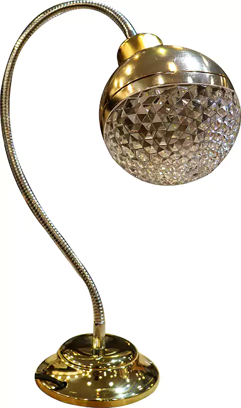 أباجورة مكتب، معدن × زجاج، ذهبي