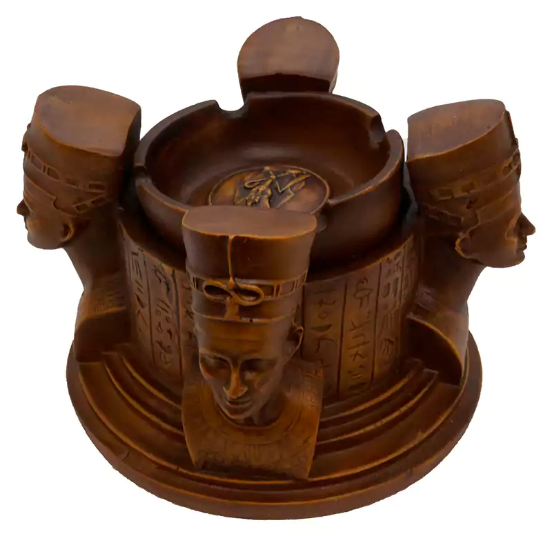 Ashtray 4 face - brown