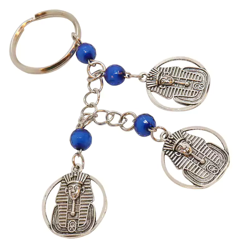 ميدالية معدن علي شكل فرعوني شكل ثلاثي - فضي