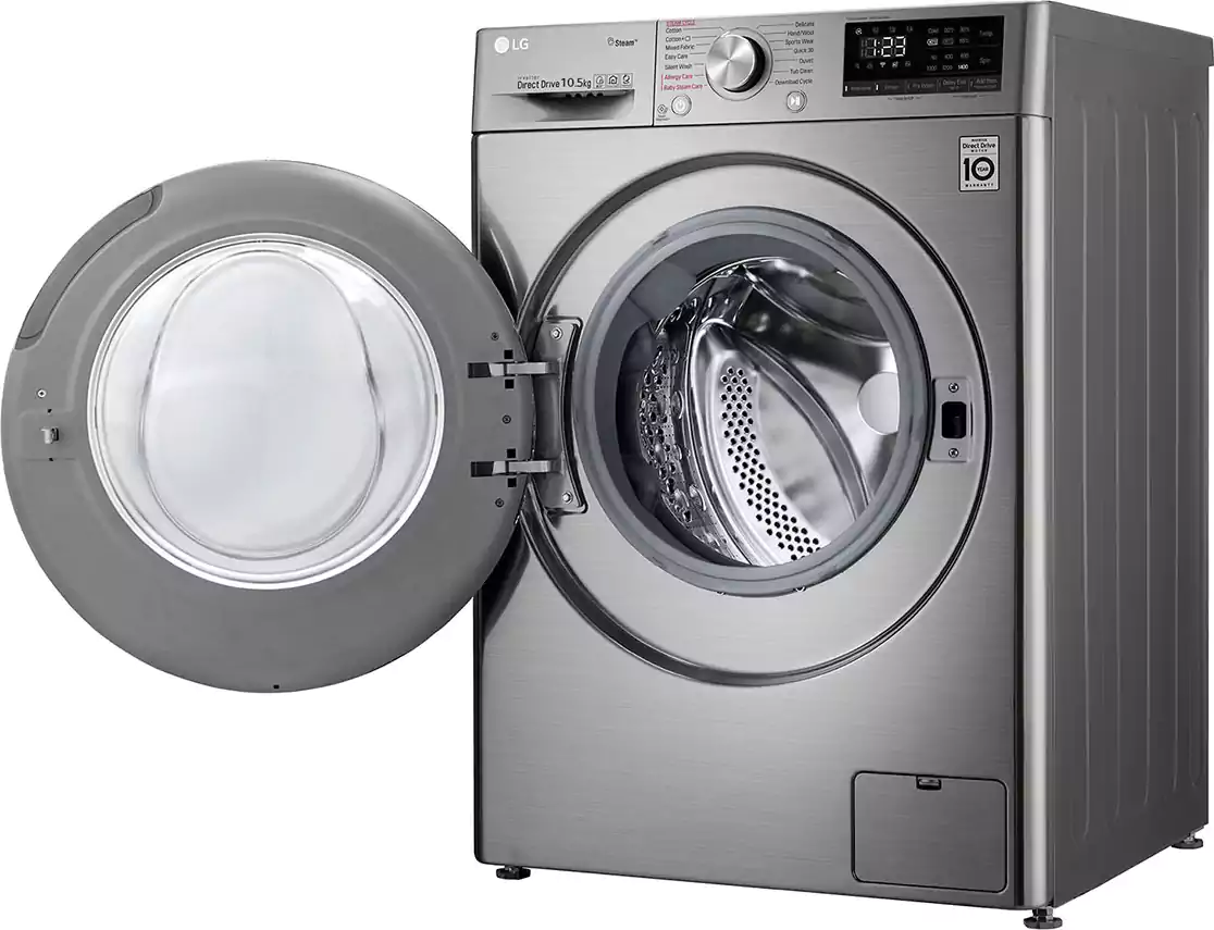 LG Front Loading Washing Machine, 10.5 kg, Silver, F4V5RYP2T