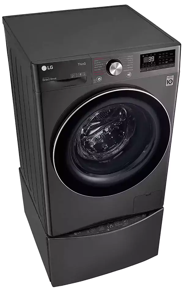 LG TwinWash Fully Automatic Washing Machine, Front Load, 12 Kg, ThinQ, Black, FT015V9BL