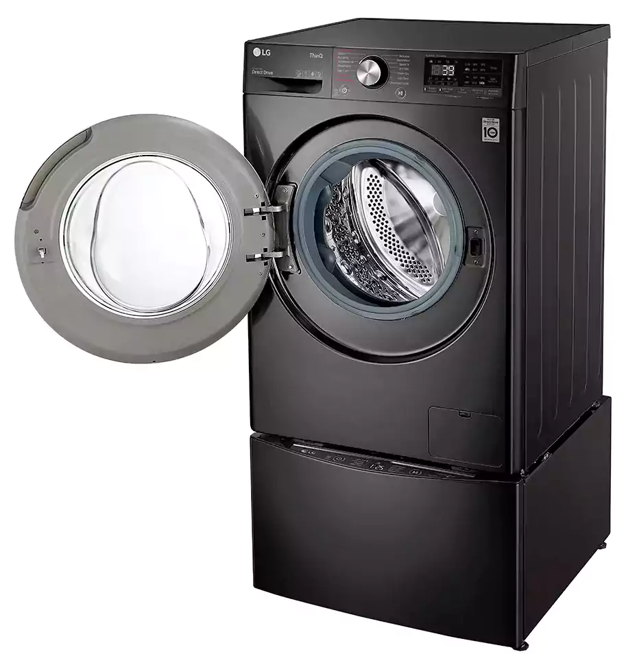LG TwinWash Fully Automatic Washing Machine, Front Load, 12 Kg, ThinQ, Black, FT015V9BL