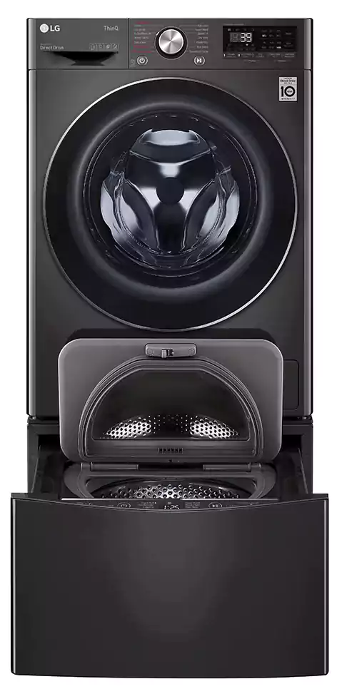 LG TwinWash Fully Automatic Washing Machine, Front Load, 12 Kg, ThinQ, Black, FT015V9BL