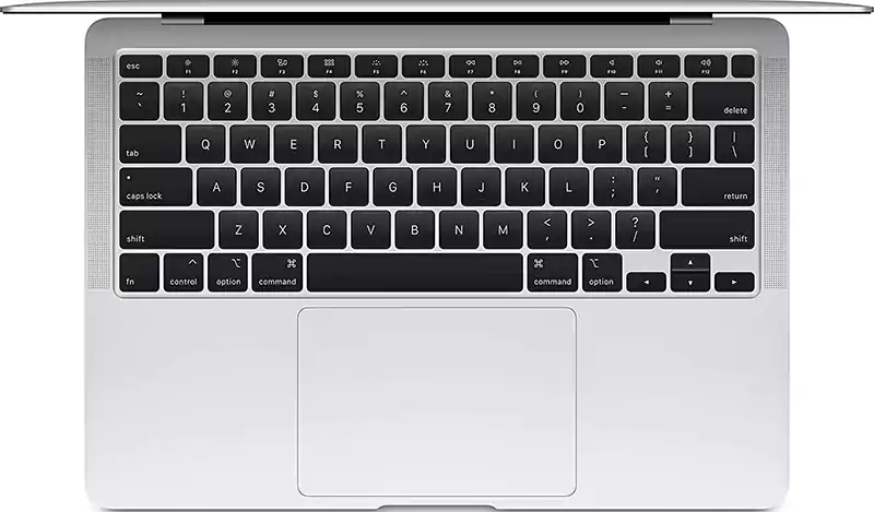 لاب توب ابل ماك بوك اير A2337، معالج Apple M1 chip with 8-core CPU and 7-core GPU، رامات 8 جيجابايت، 256 جيجابايت SSD هارد، شاشة 13 بوصة، macOS، رمادي