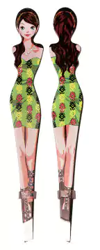 ملقاط  شعر معدني على شكل بنت من تيتانيا،  ألوان متعددة  1077