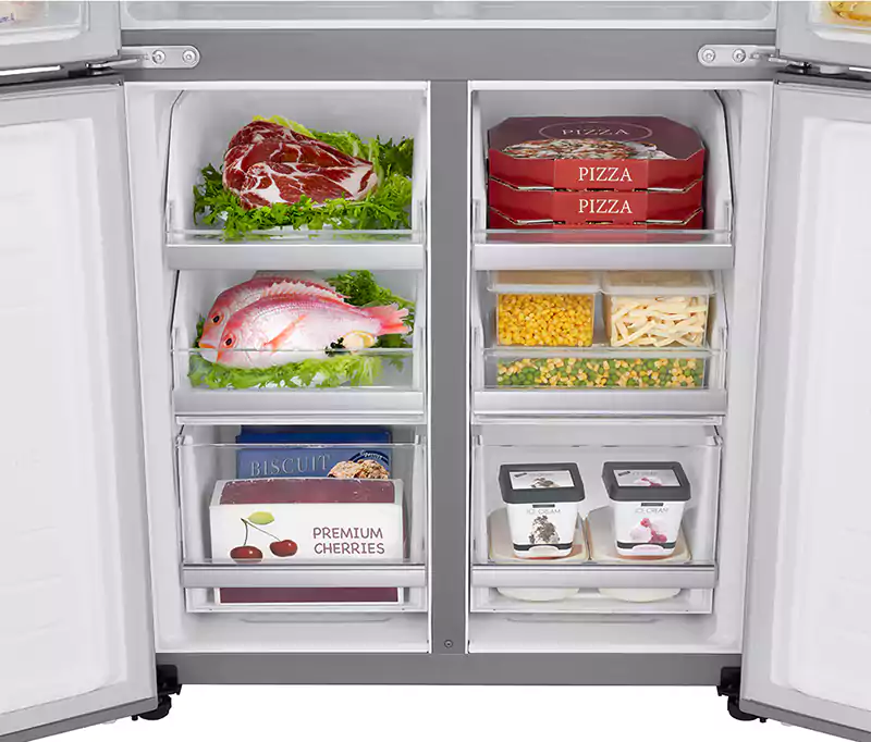 LG Refrigerator, No Frost, 530 Liters, Inverter, 4 Doors, Digital, Silver, GC-B22FTLFL