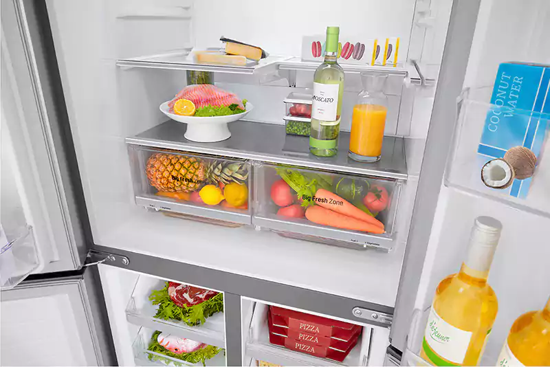 LG Refrigerator, No Frost, 530 Liters, Inverter, 4 Doors, Digital, Silver, GC-B22FTLFL