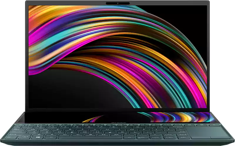 Asus ZenBook DUO (UX482EG-HY007T) Laptop, Intel® Core™ i7-1165G7, 11th Gen, 16GB RAM, 1TB SSD, NVIDIA® GeForce® -MX450 2GB, 14 Inch FHD, Windows 10, Blue