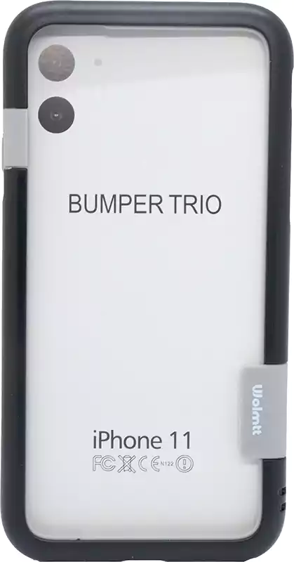 جراب موبايل أيفون 11 ، أبيض بفريم أسود