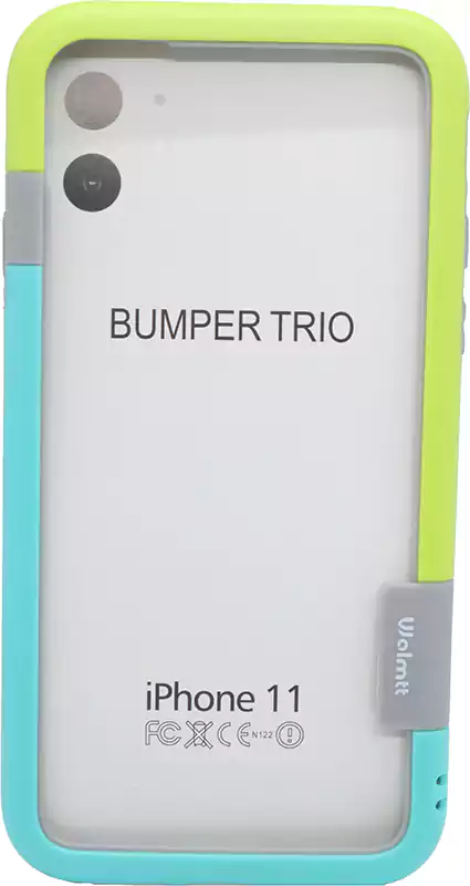 جراب ايفون 11، سيليكون، شفاف بفريم ألوان