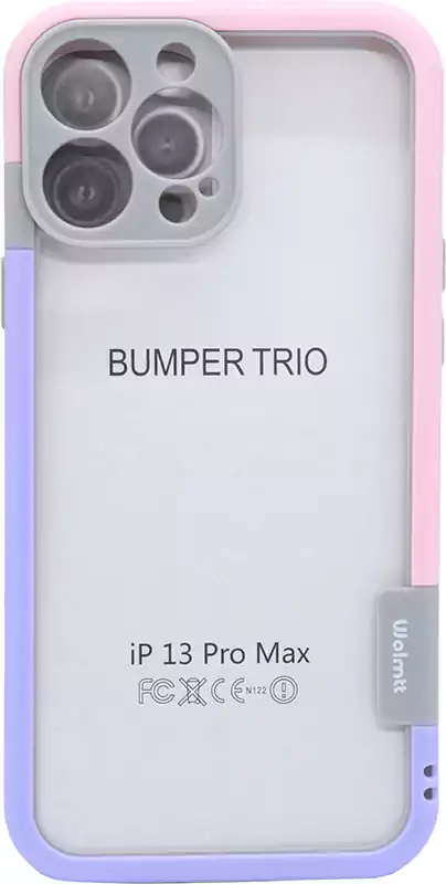 جراب موبايل ايفون 13 برو ماكس ، سيليكون،شفاف بفريم ألوان