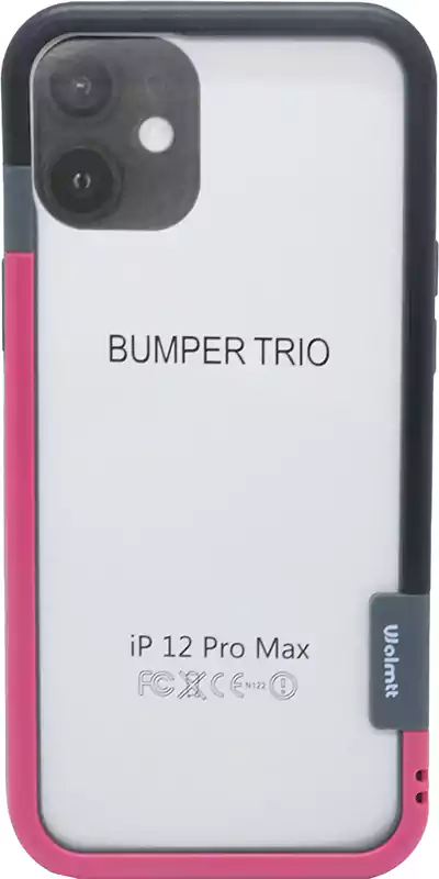 جراب ايفون 12 برو ماكس، سيليكون، شفاف بفريم ألوان