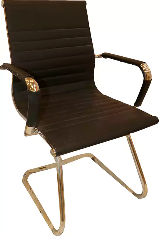 كرسي انتظار مكتبي جلد رجل حرف اس - بني