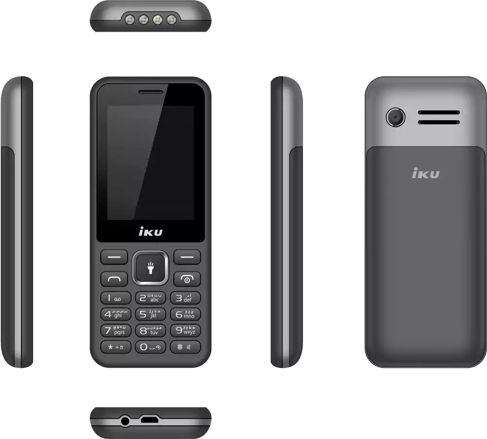 IKU R300 Dual SIM Mobile, 32MB Internal Memory, 32MB RAM, 2G network, Gray