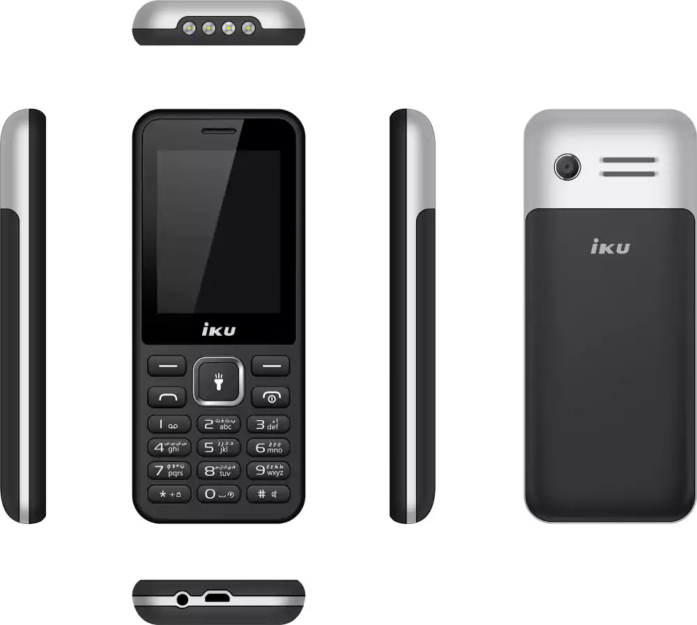 موبايل اي كي يو R300، ثنائي الشريحة، ذاكرة داخلية 32 ميجابايت، رامات 32 ميجابايت، شبكة الجيل الثاني، أسود