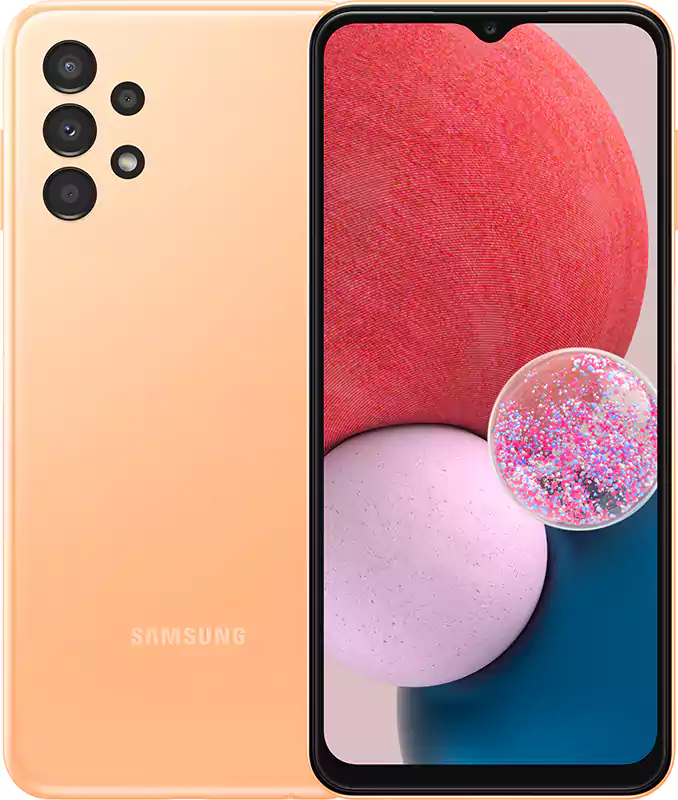 موبايل سامسونج جلاكسي A13، ثنائي الشريحة، ذاكرة داخلية 128 جيجابايت، رامات 4 جيجابايت، شبكة الجيل الرابع إل تي إي، برتقالي