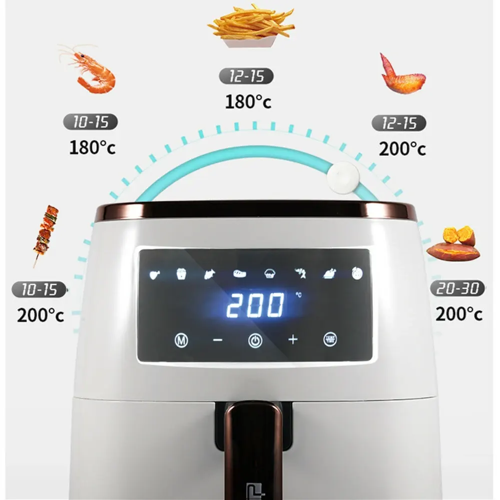 DSP Air Fryer, 1500 Watt, 5.5 Liters, Digital, White, KB2082
