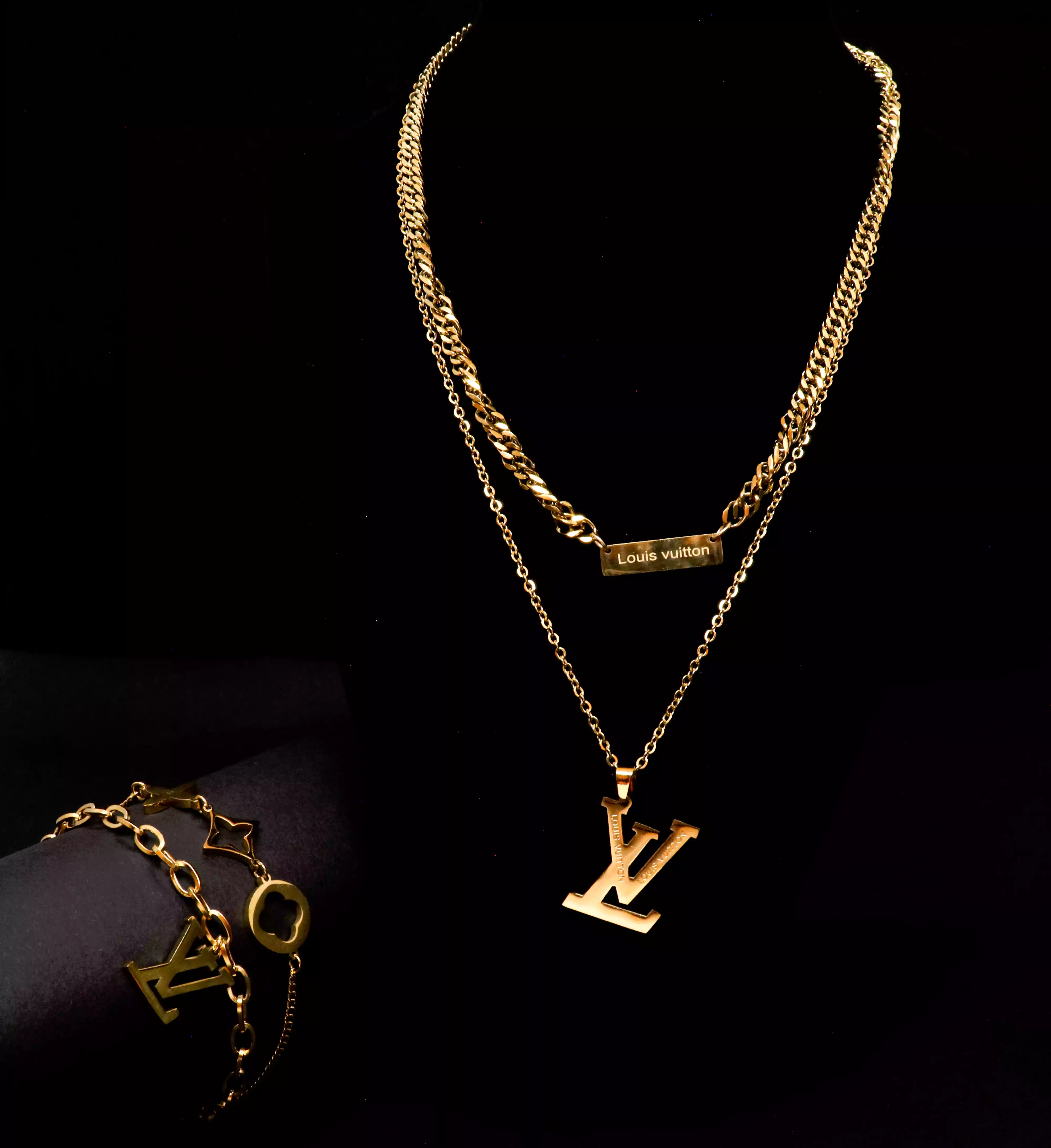 gold lv chain