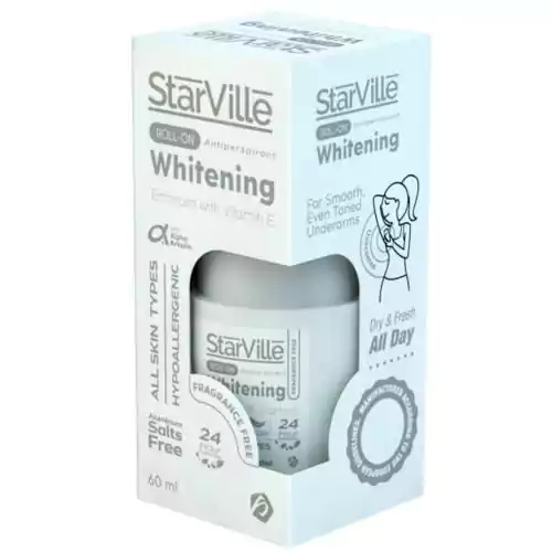 Starville Whitening Deodorant Roll on , Fragrance Free For WOMEN 60 ml