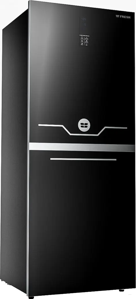 Fresh Modena Upright Freezer, No Frost, 6 Drawers, Digital, Black Glass, FNU-MT270GBH