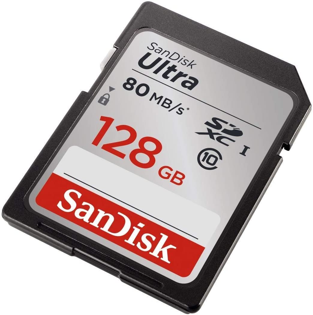 SanDisk Ultra Memory Card, 128GB, SDHC-SDXC, 80MB, SDSDUNC-128G-GN6IN