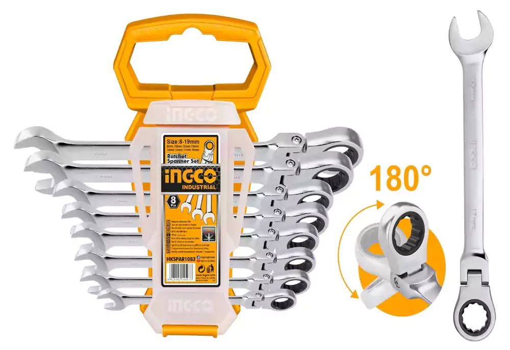 طقم مفتاح متحرك إنكو INGCO 8PCS HKSPAR1083