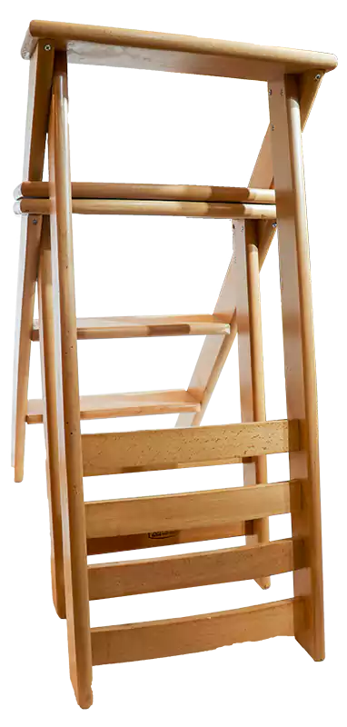 Dahab beech wood folding chair and ladder - beige