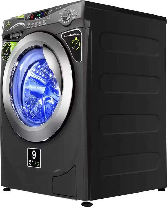 غسالة ملابس فول اوتوماتيك كريازي، تحميل أمامي، 9 كجم، رمادي، KW 1209