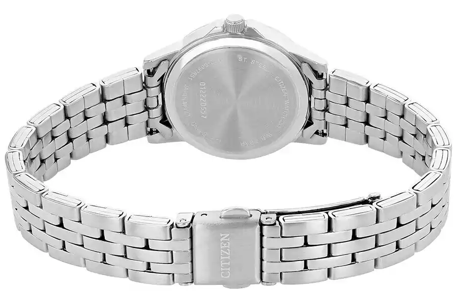 Citizen Women's Round Shape Analog Wrist Watch, Stainless steel Band, Silver , EQ0601-54A