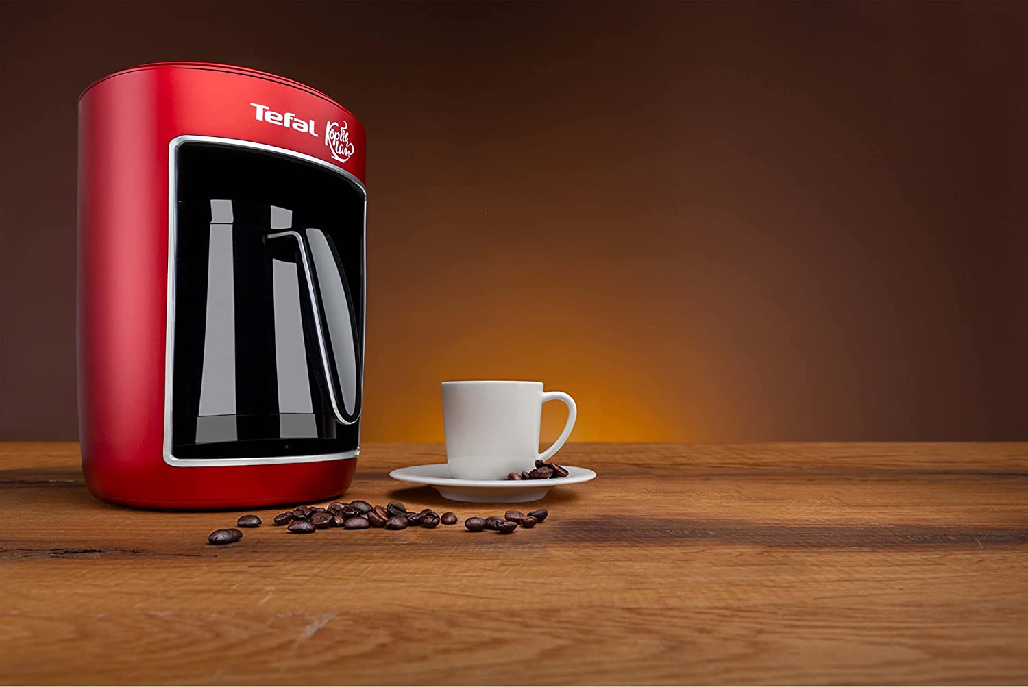 ماكينة تحضير القهوة التركي تيفال، 735 وات، شاشة تعمل باللمس، ديجيتال، أحمر، CM820534