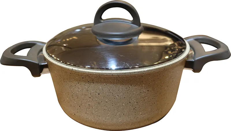 حلة جرانيت عبود من كوكين عبود بغطاء استانلس، مقاس 20، بيج