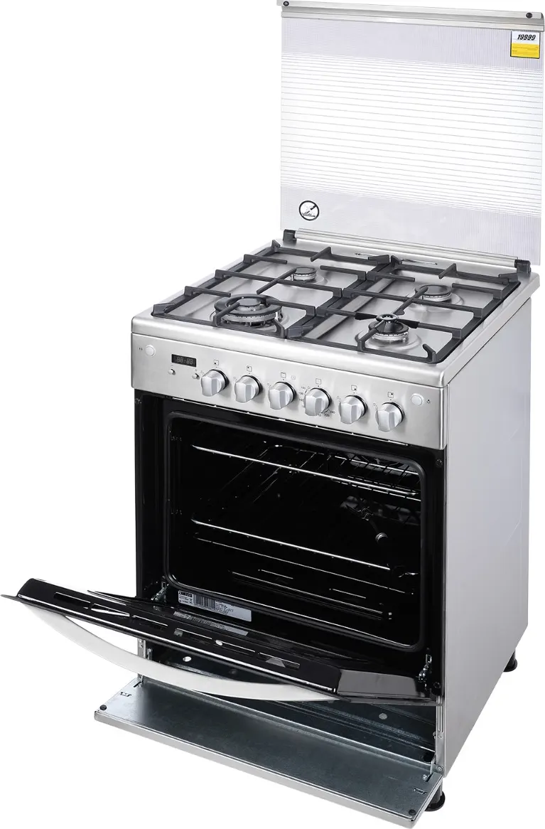 Zanussi Cooker Cool Max, 60 x 60 cm, 4 Burners, Full Safety, Digital Timer, Silver, ZCG64396XA